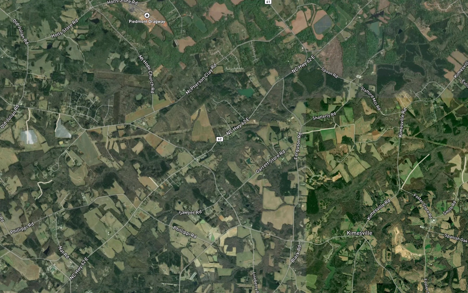 Satellite map of the Chocolate Creek
