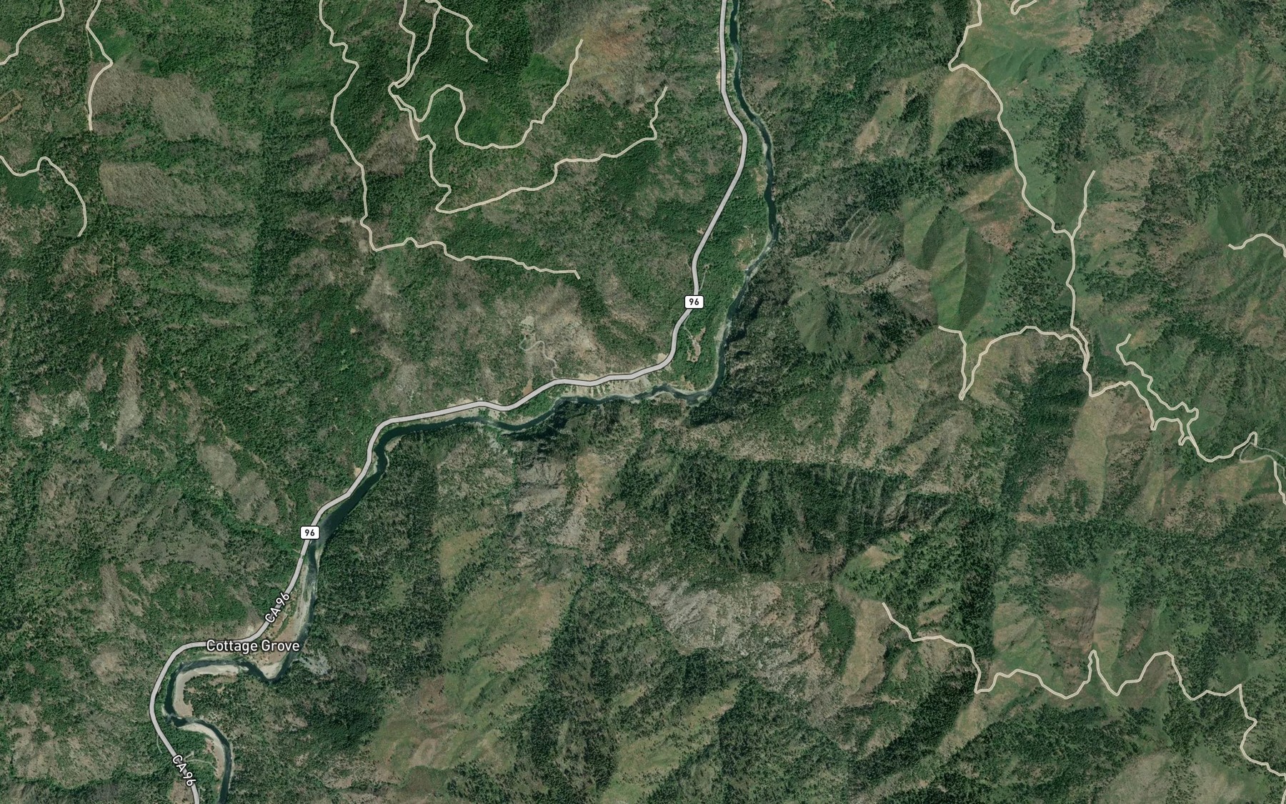 Satellite map of the King Creek
