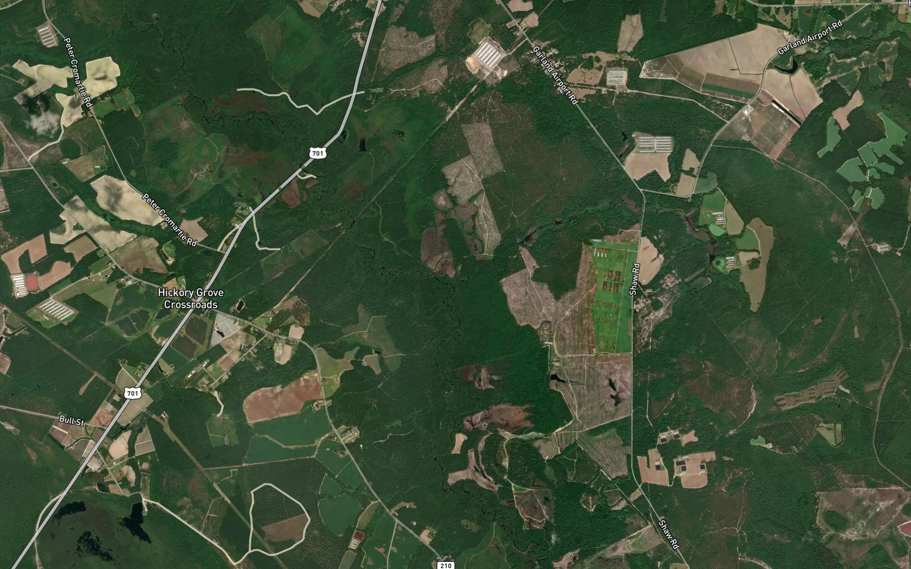 Satellite map of the Jumping Run Creek