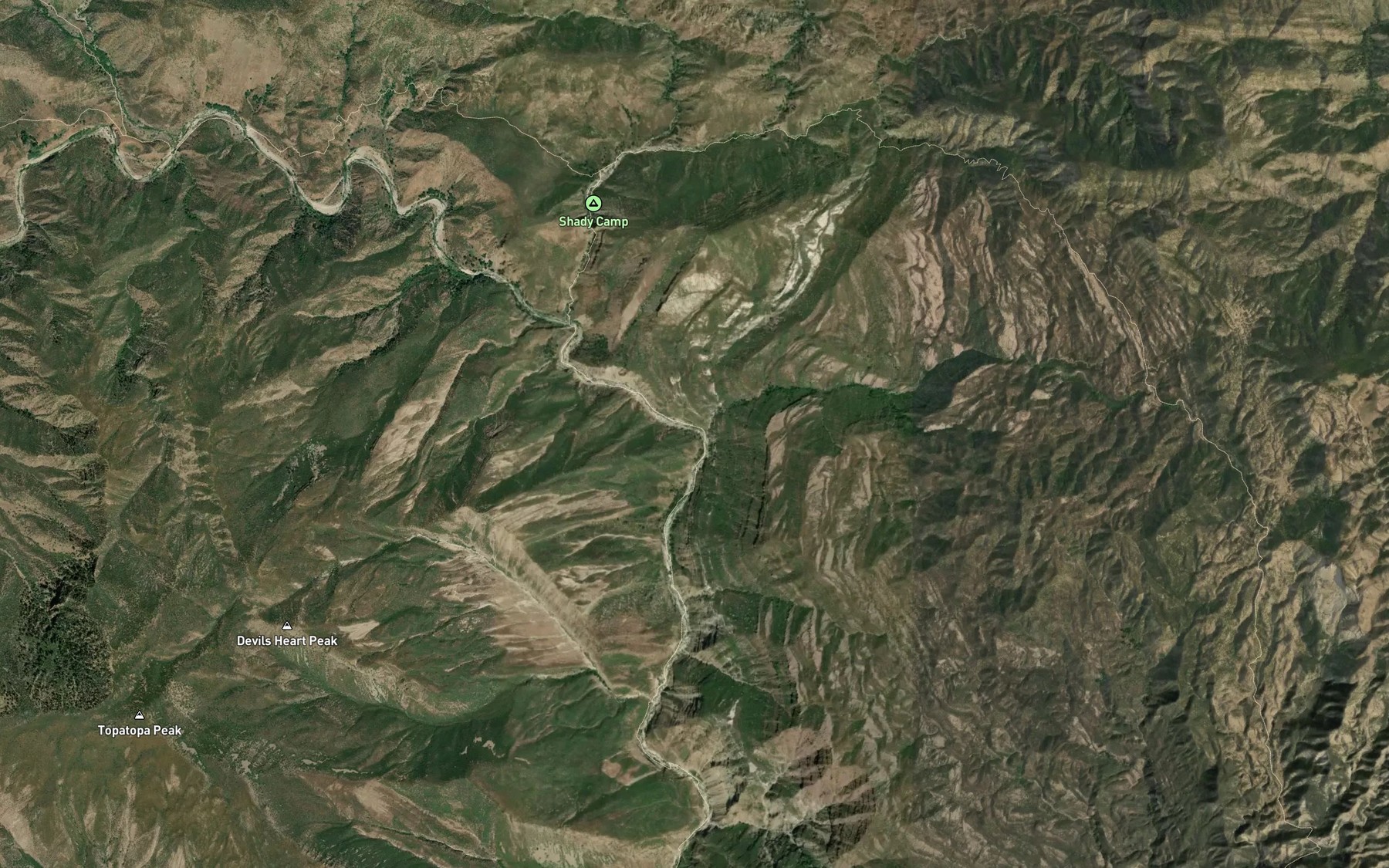 Satellite map of the Stone Corral Creek