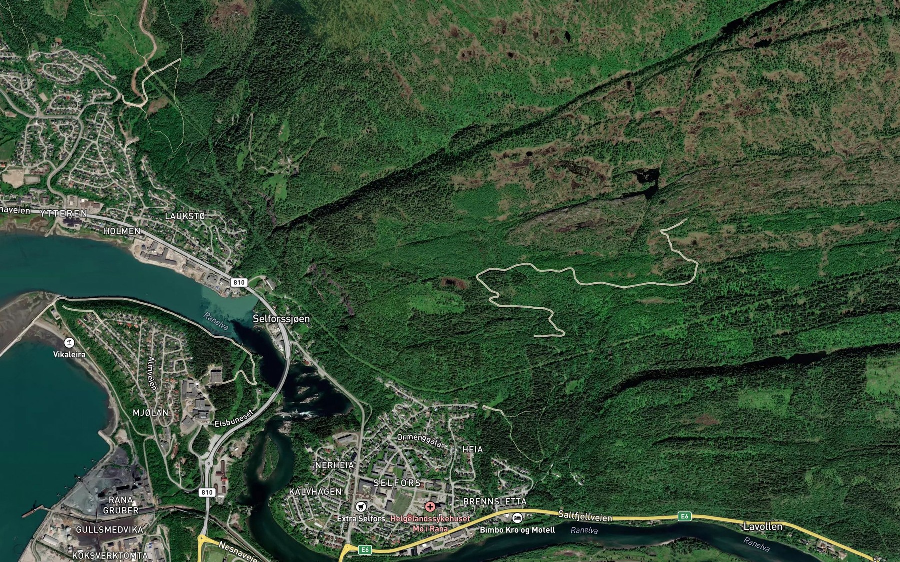 Satellite map of the Hansvolltjonna