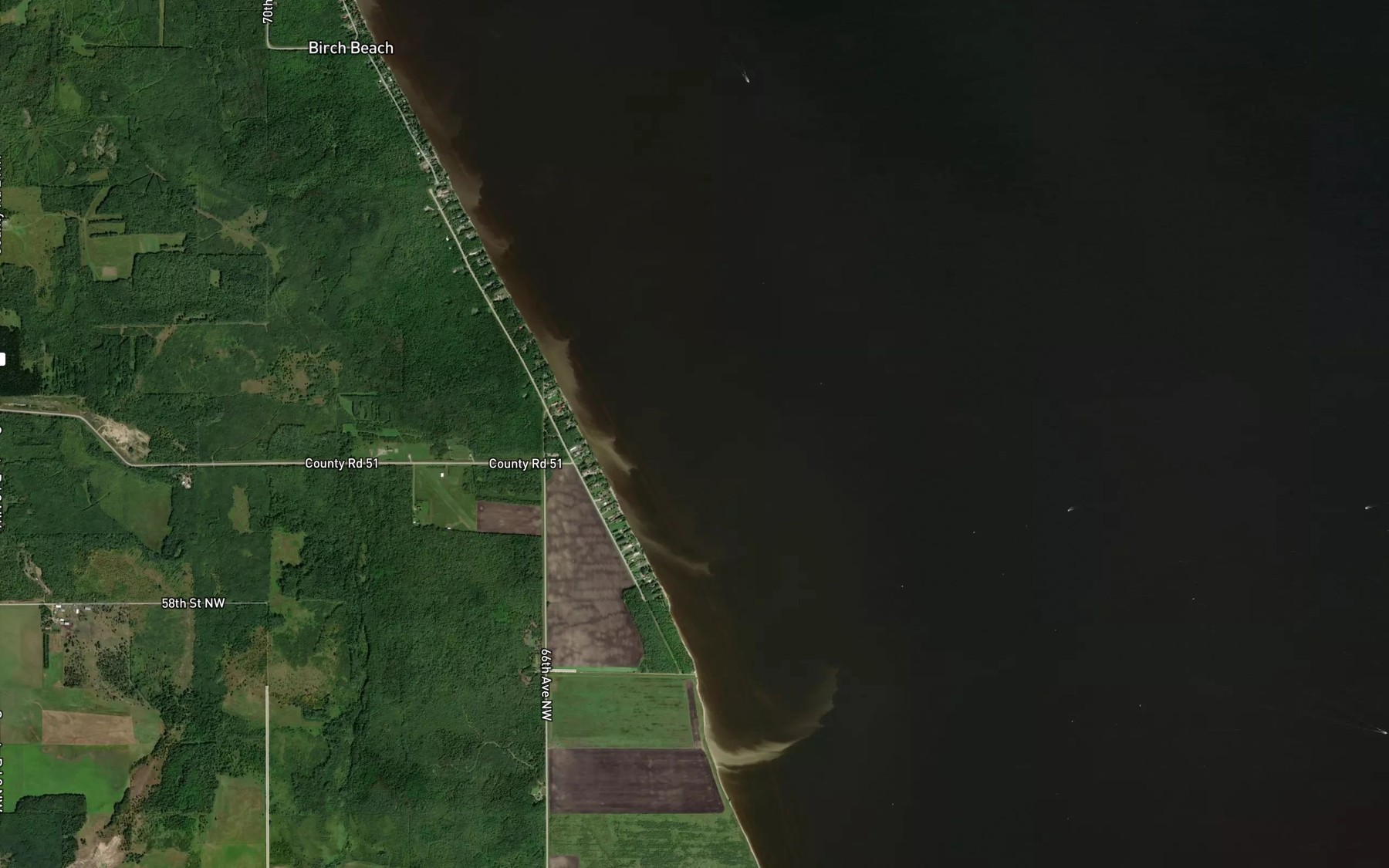 Satellite map of the Birch Beach