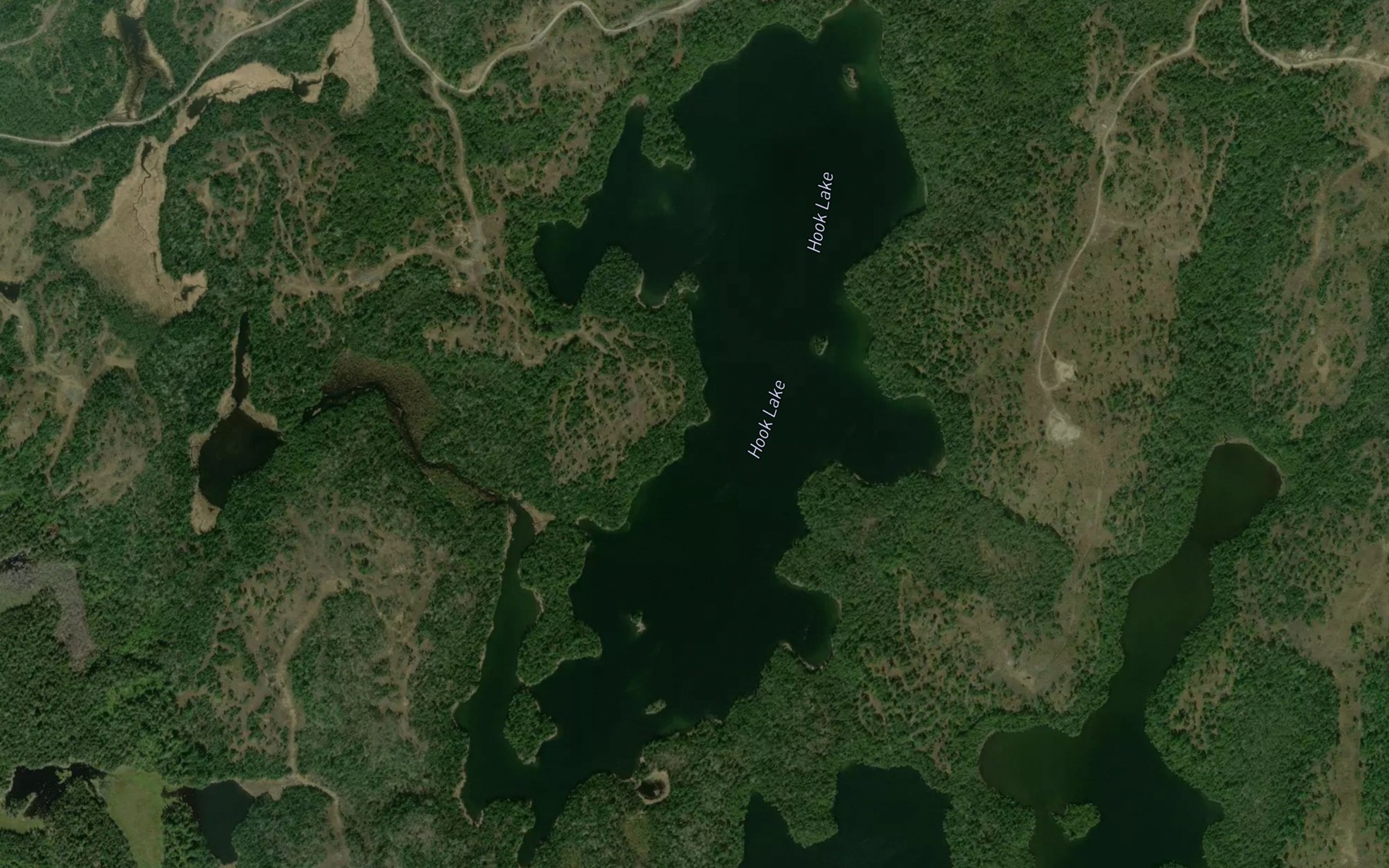 Satellite map of the Hook Lake