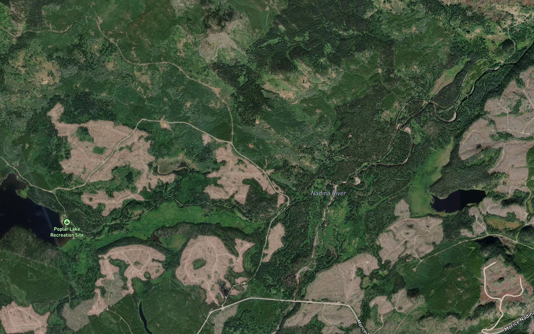Satellite map of the Tagetochlain Creek