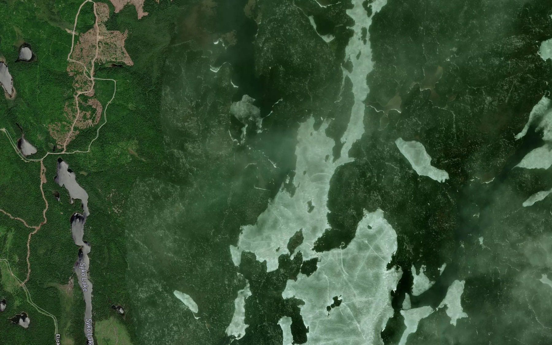 Satellite map of the Longspur Bay