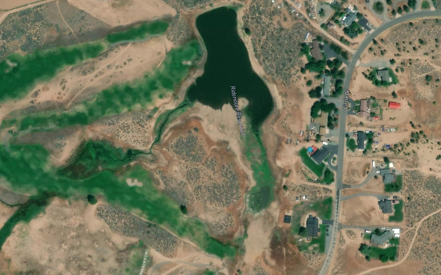 Satellite map of the Ridenoure Reservoir