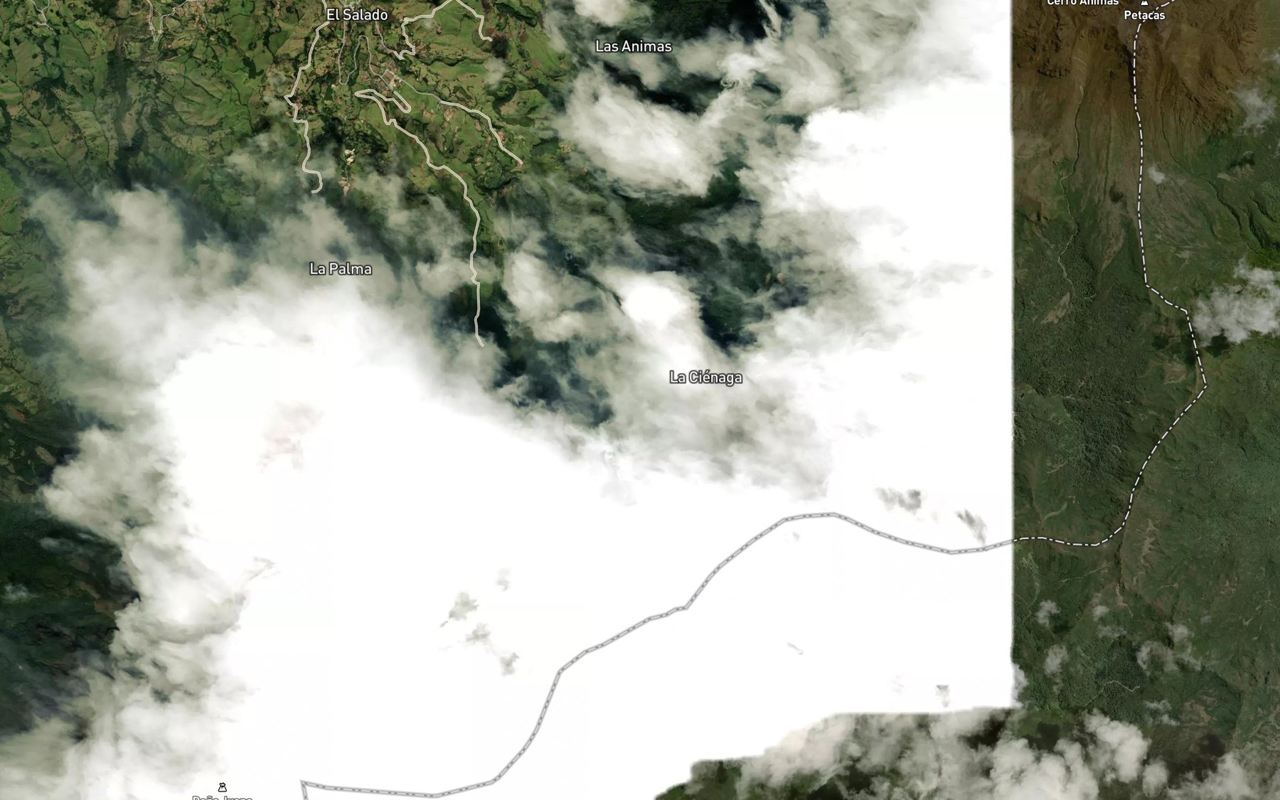 Satellite map of the Quebrada del Salado