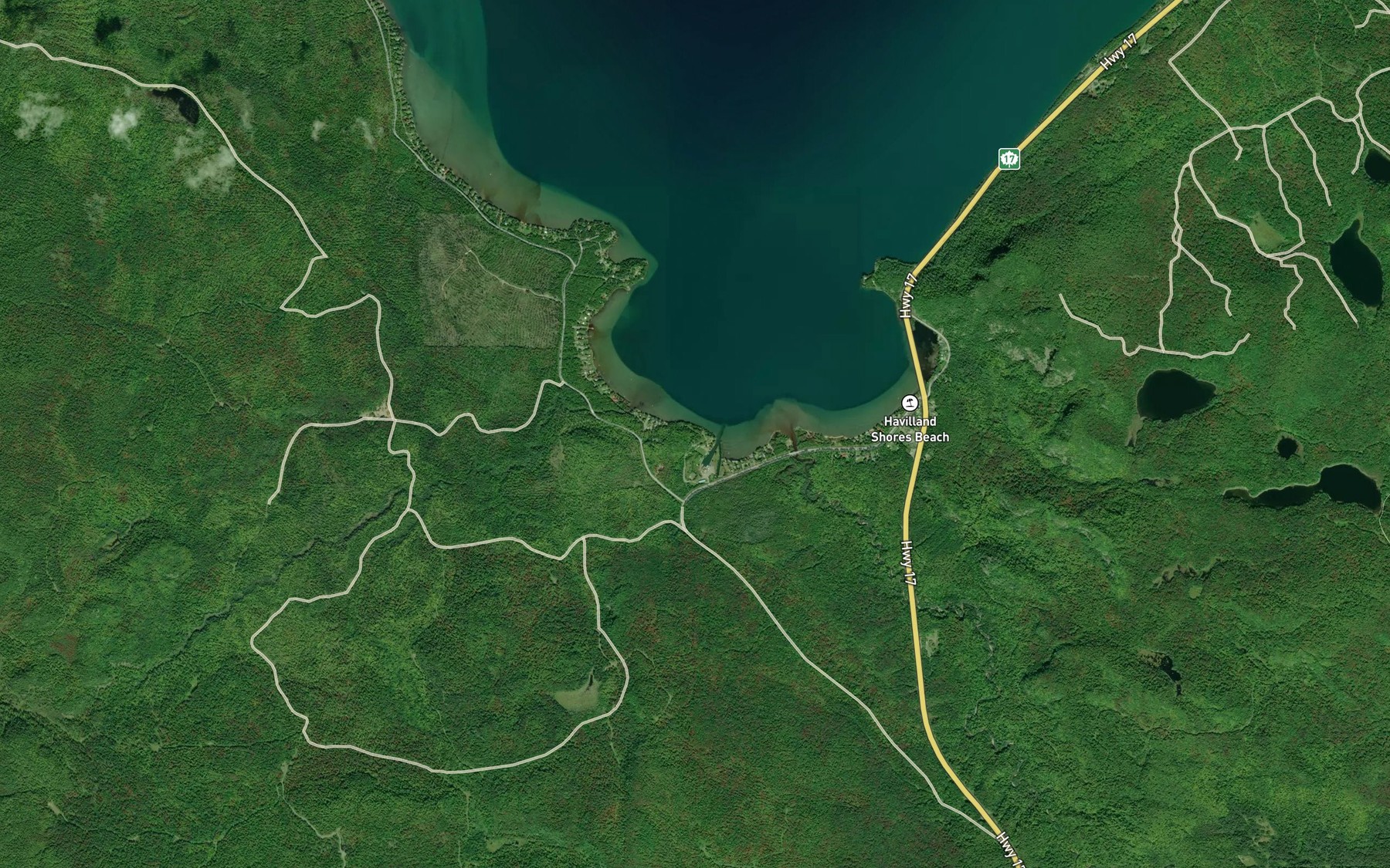 Satellite map of the Havilland Creek