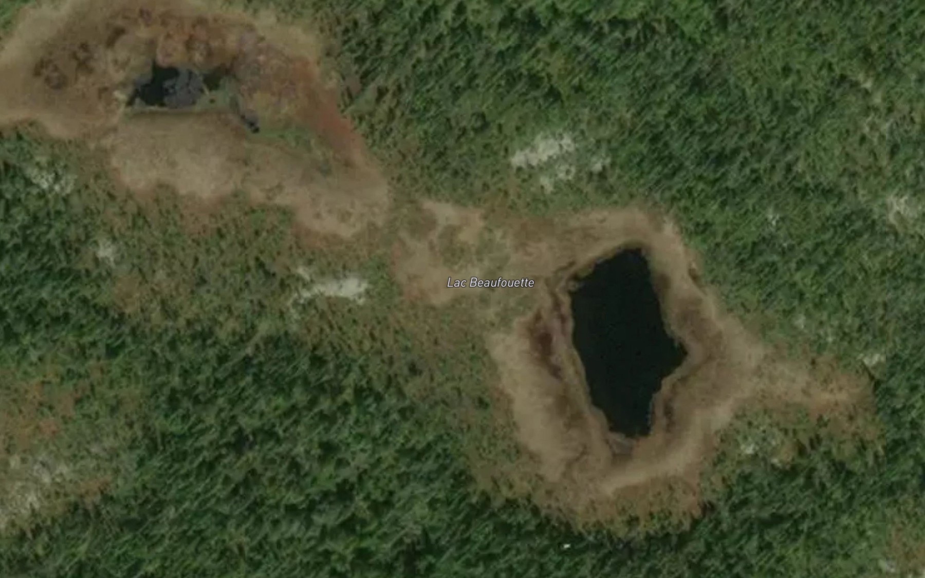 Satellite map of the Lac Beaufouette
