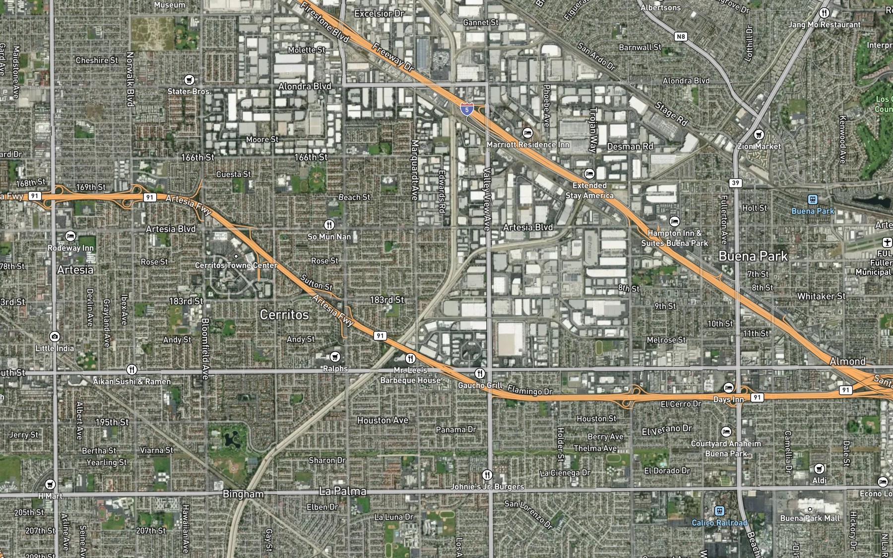 Satellite map of the La Canada Verde Creek