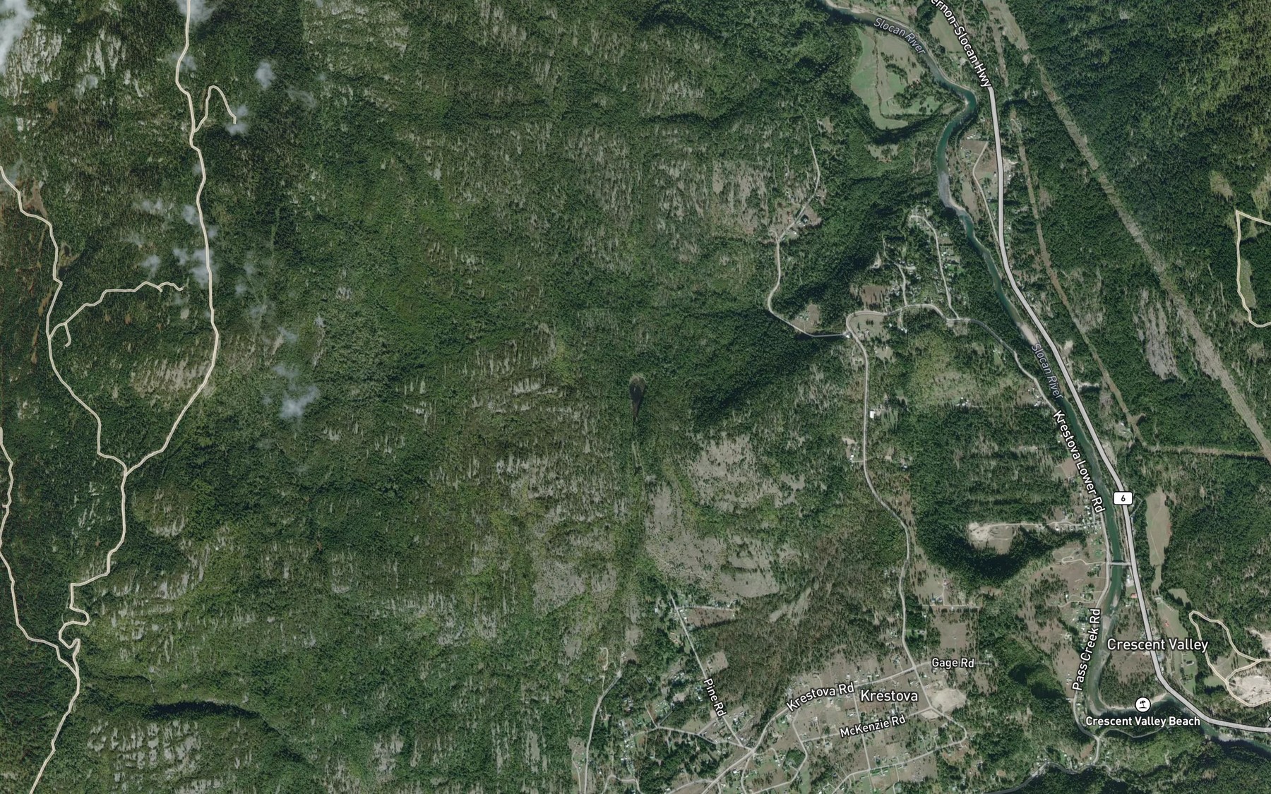 Satellite map of the Langill Lake