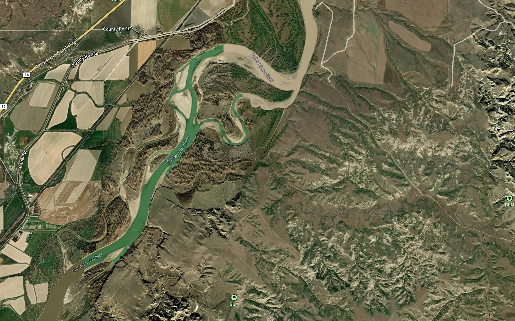 Satellite map of the Dry Creek