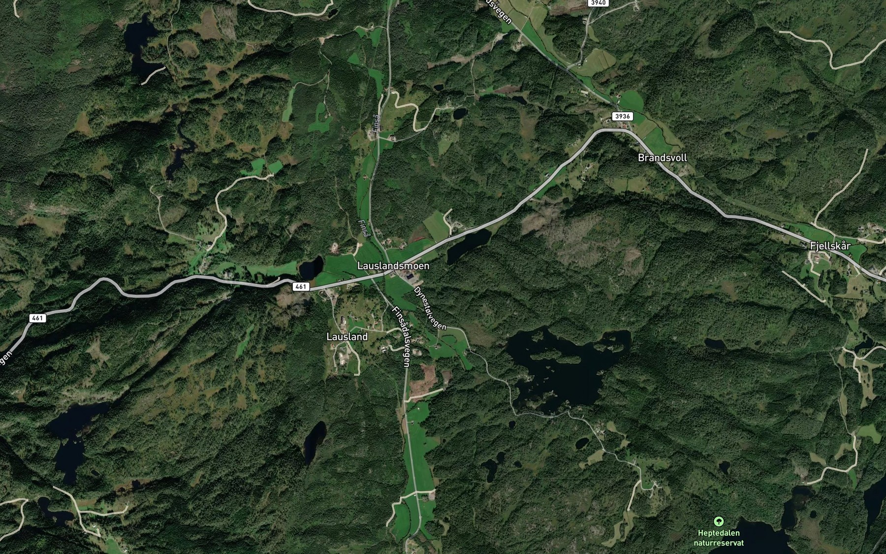 Satellite map of the Borvannsbekken