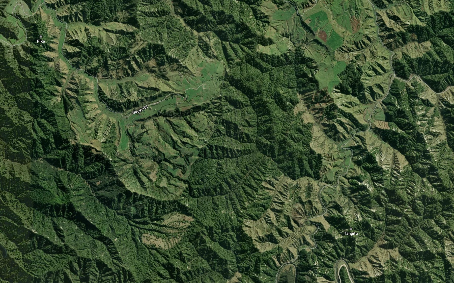 Satellite map of the Pehu Stream