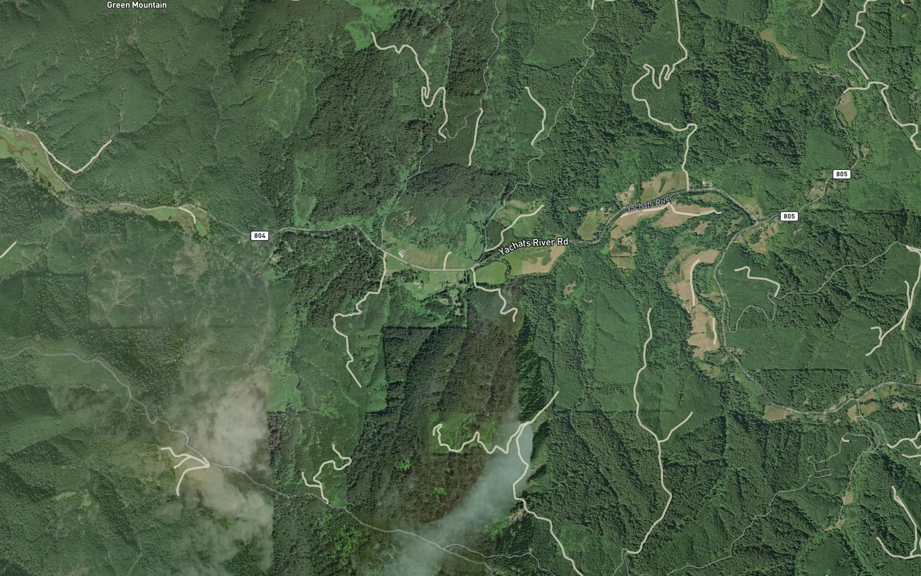 Satellite map of the Clear Creek