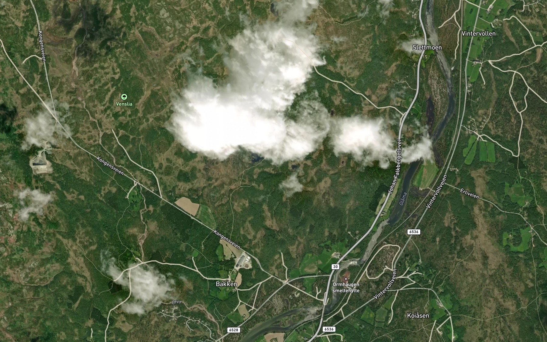 Satellite map of the Holtastjorna