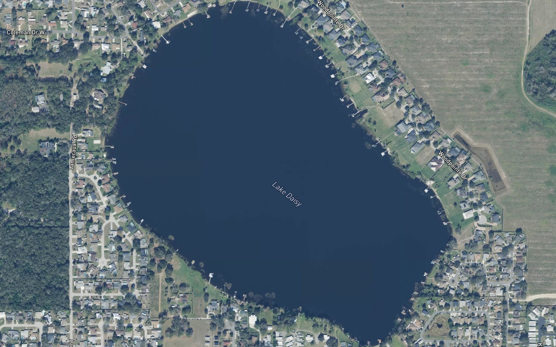 Satellite map of the Lake Daisy
