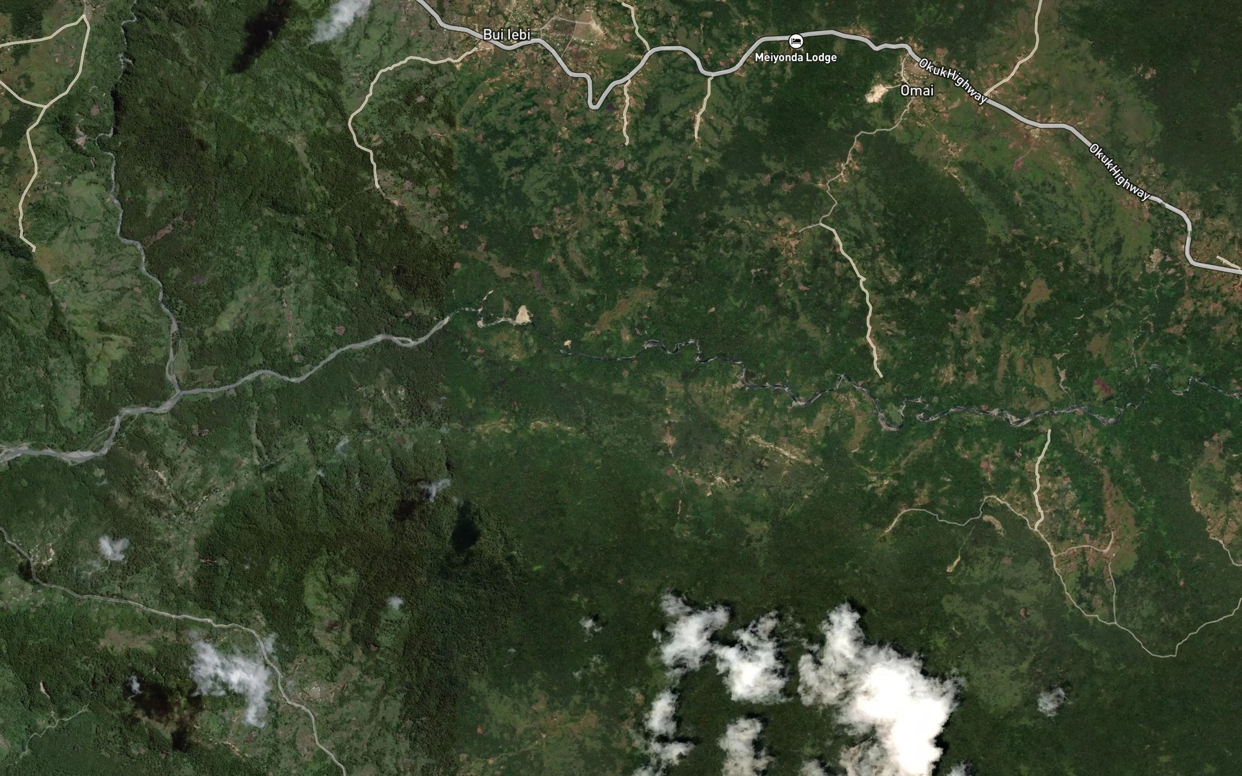 Satellite map of the Lavi River