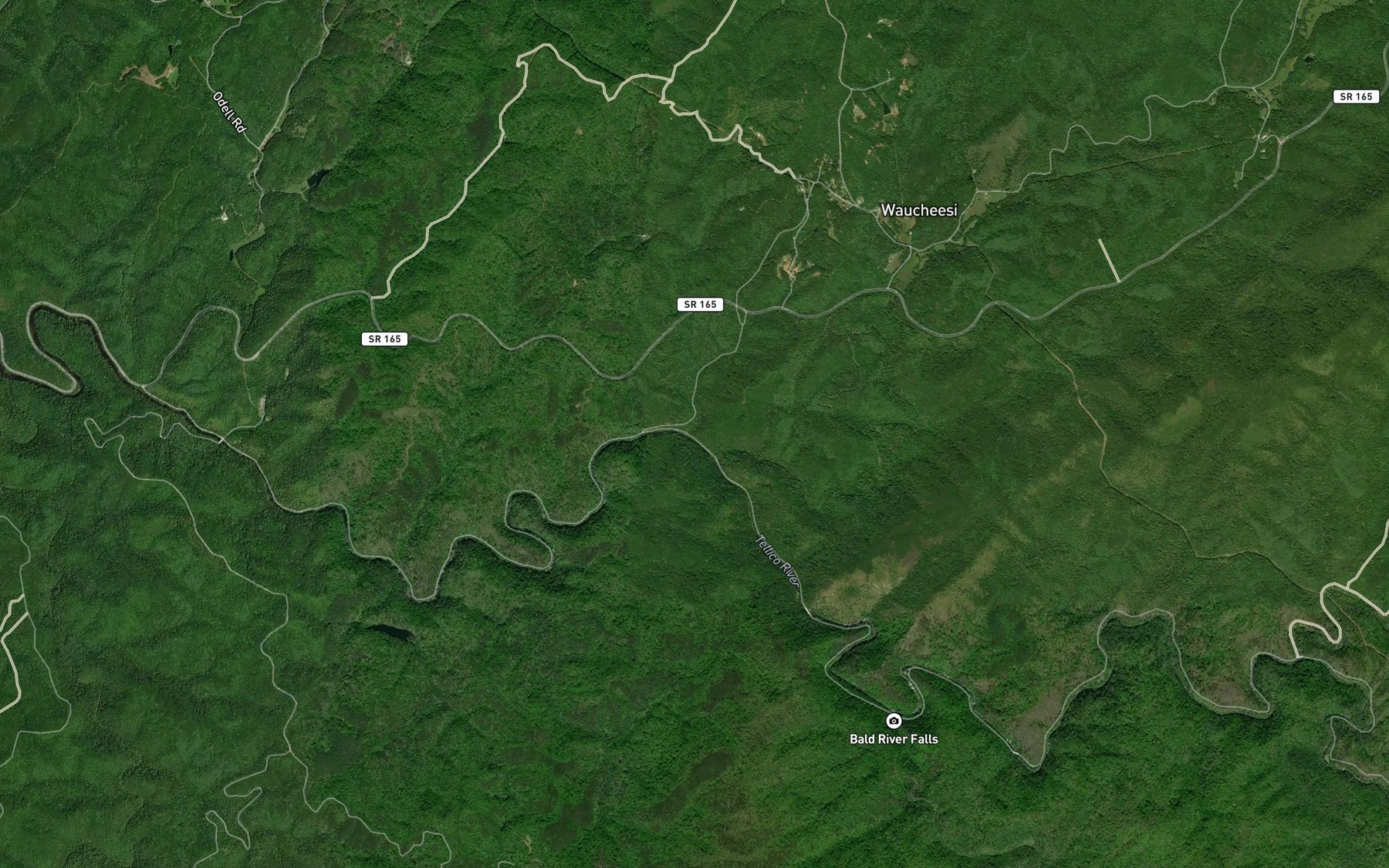 Satellite map of the Laurel Creek