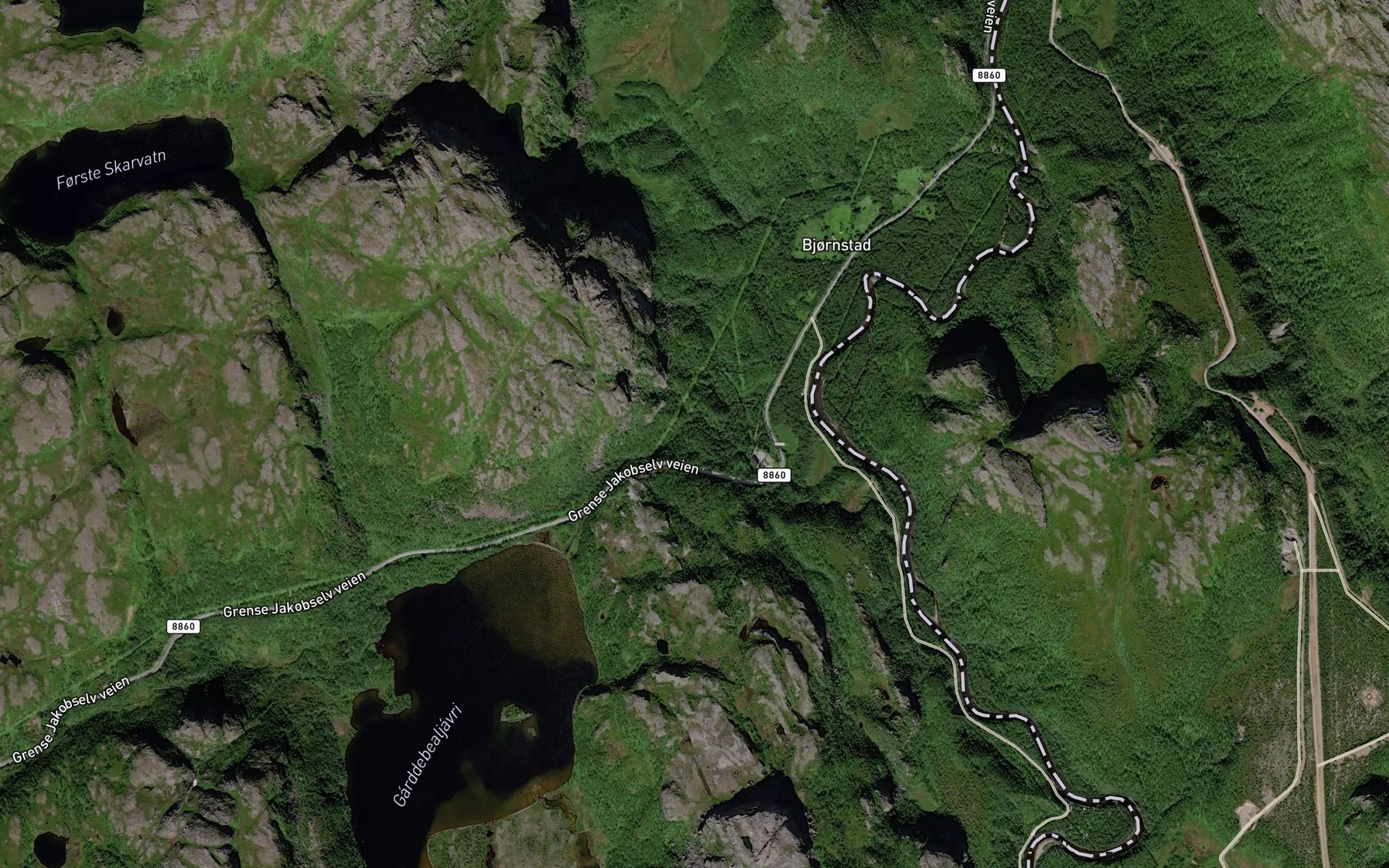 Satellite map of the Gardsjobekken