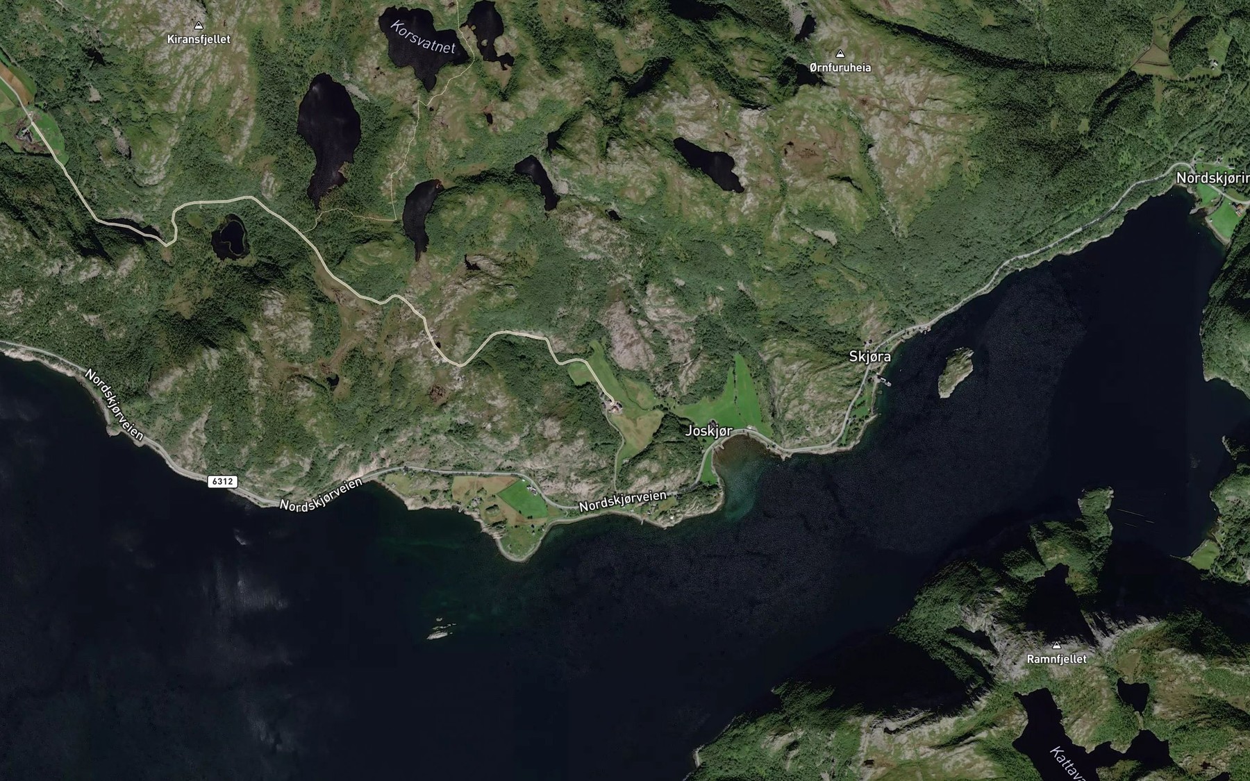 Satellite map of the Ytter Joskjorbekken
