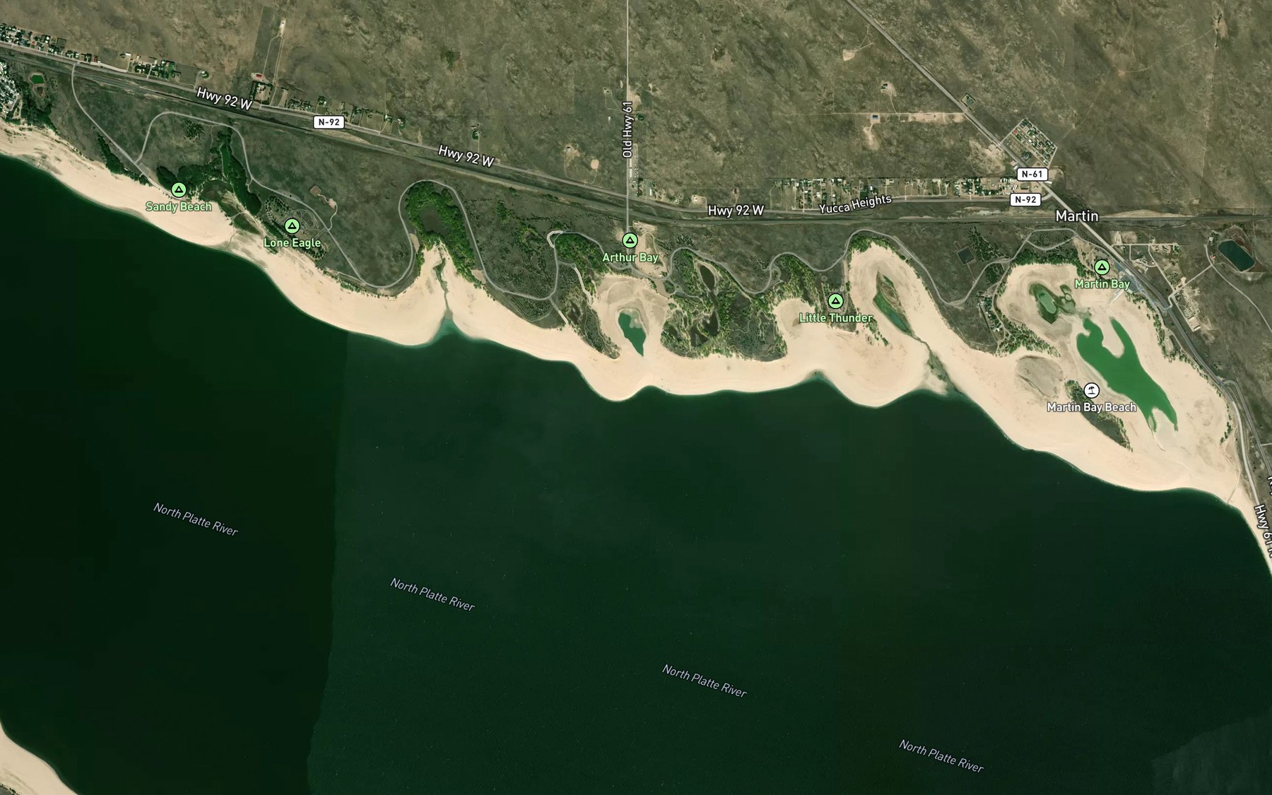 Satellite map of the Arthur Bay