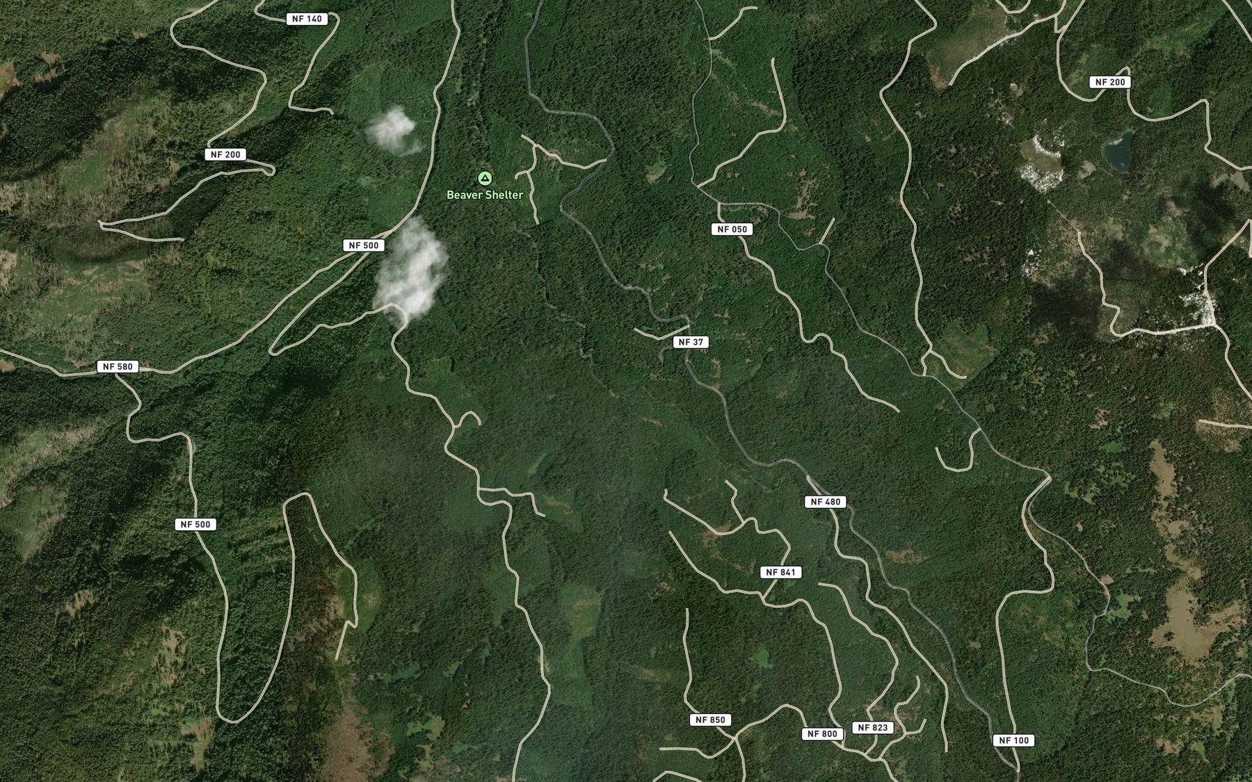 Satellite map of the Clear Creek