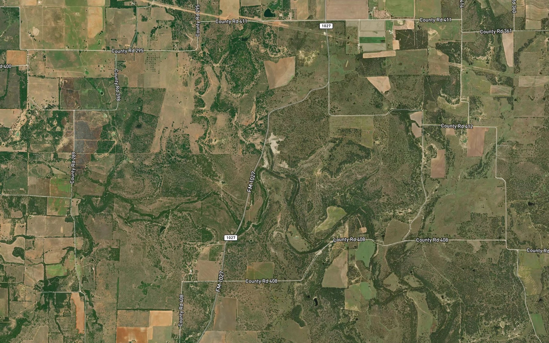 Satellite map of the Greer Creek