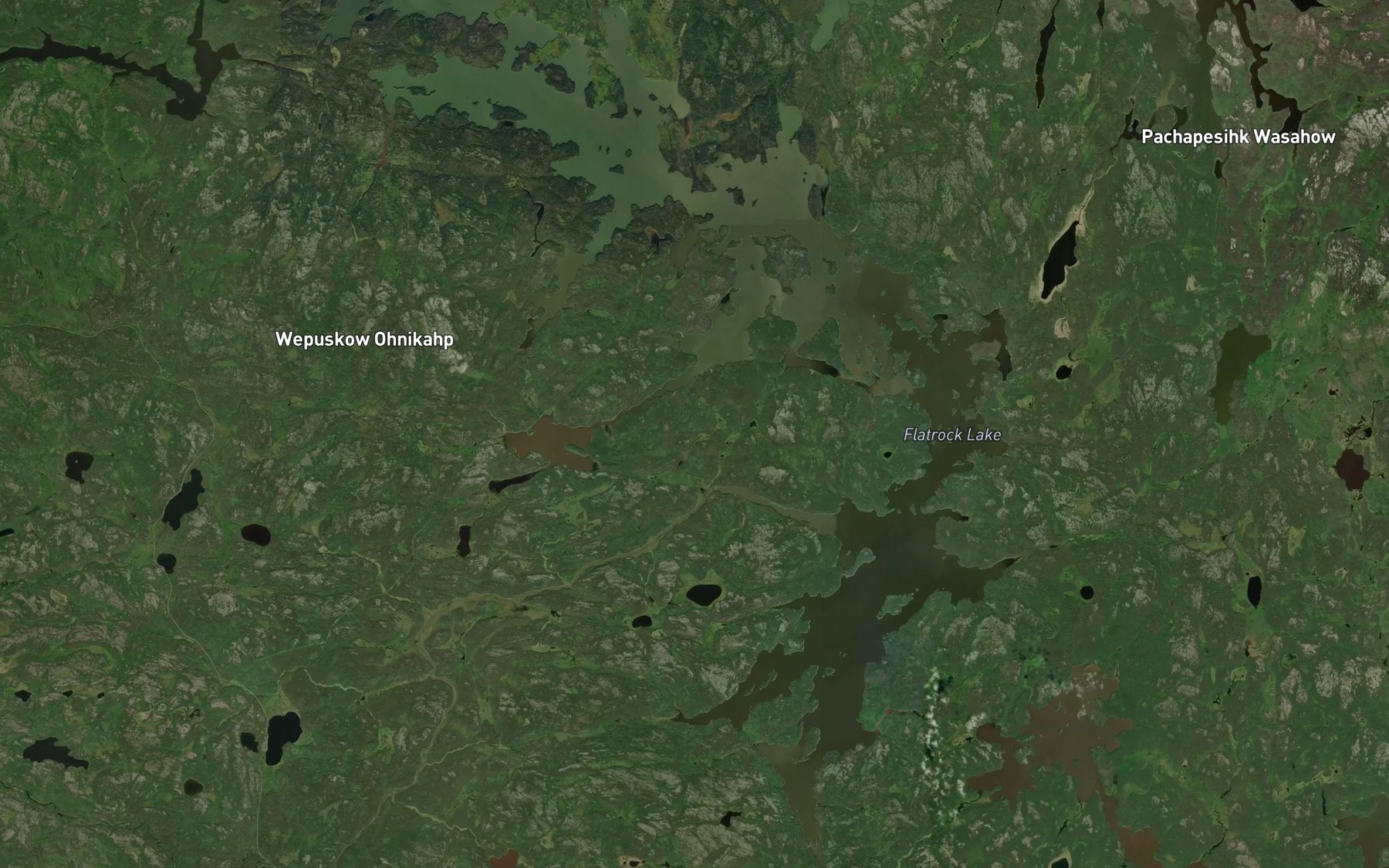 Satellite map of the Flatrock Lake