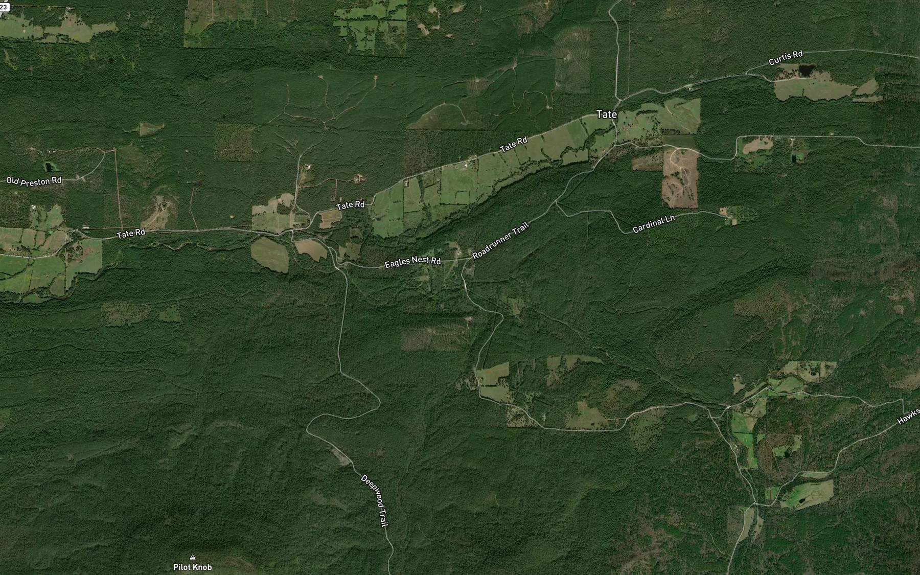 Satellite map of the Cedar Creek
