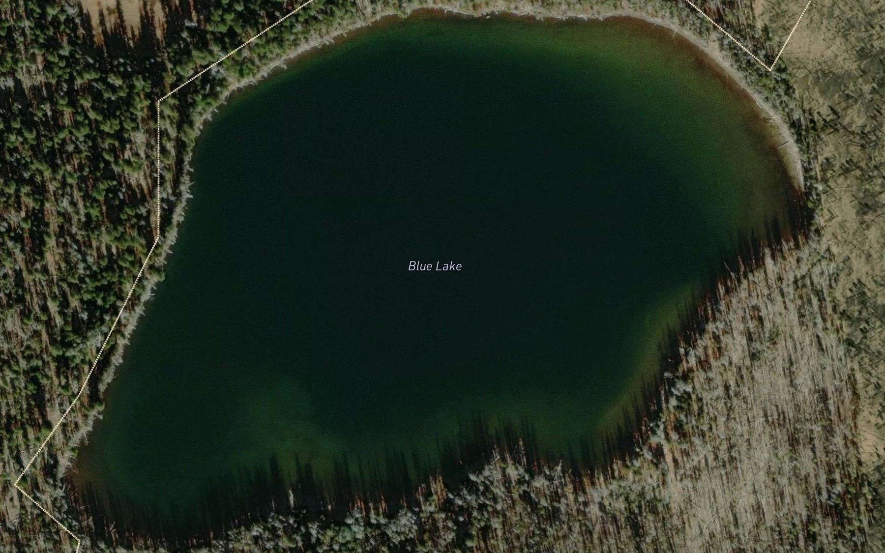 Satellite map of the Blue Lake