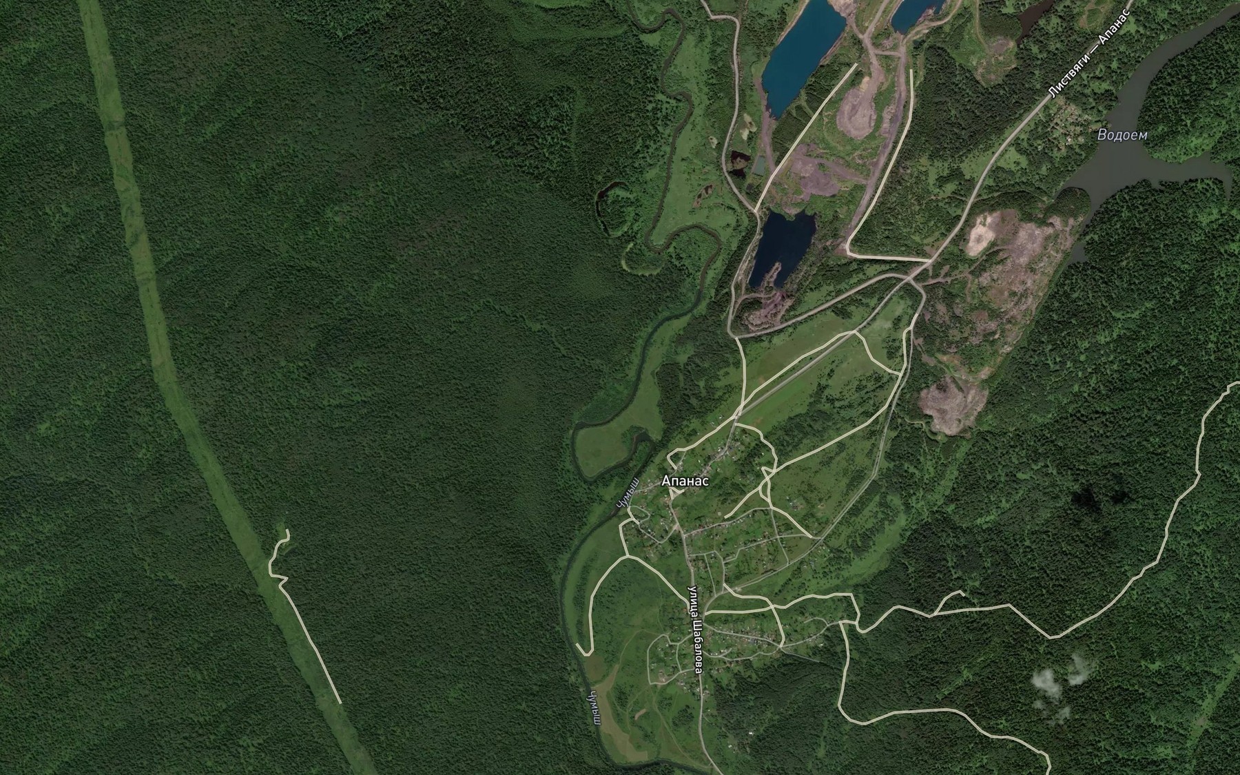 Satellite map of the Kushkel'