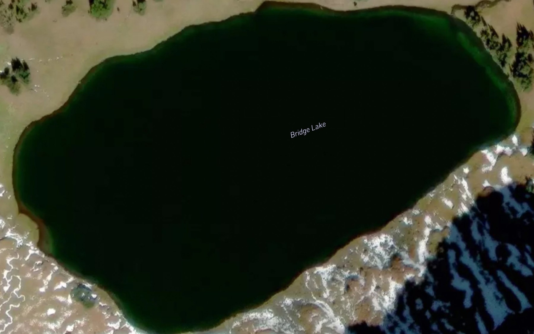 Satellite map of the Bridge Lake
