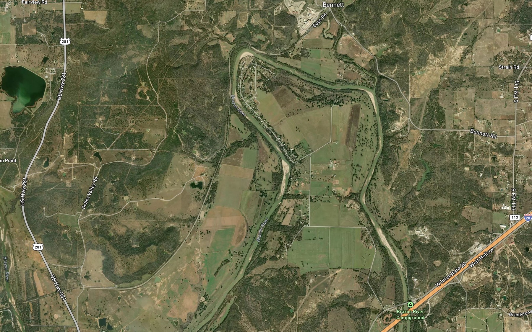 Satellite map of the Gilbert Valley