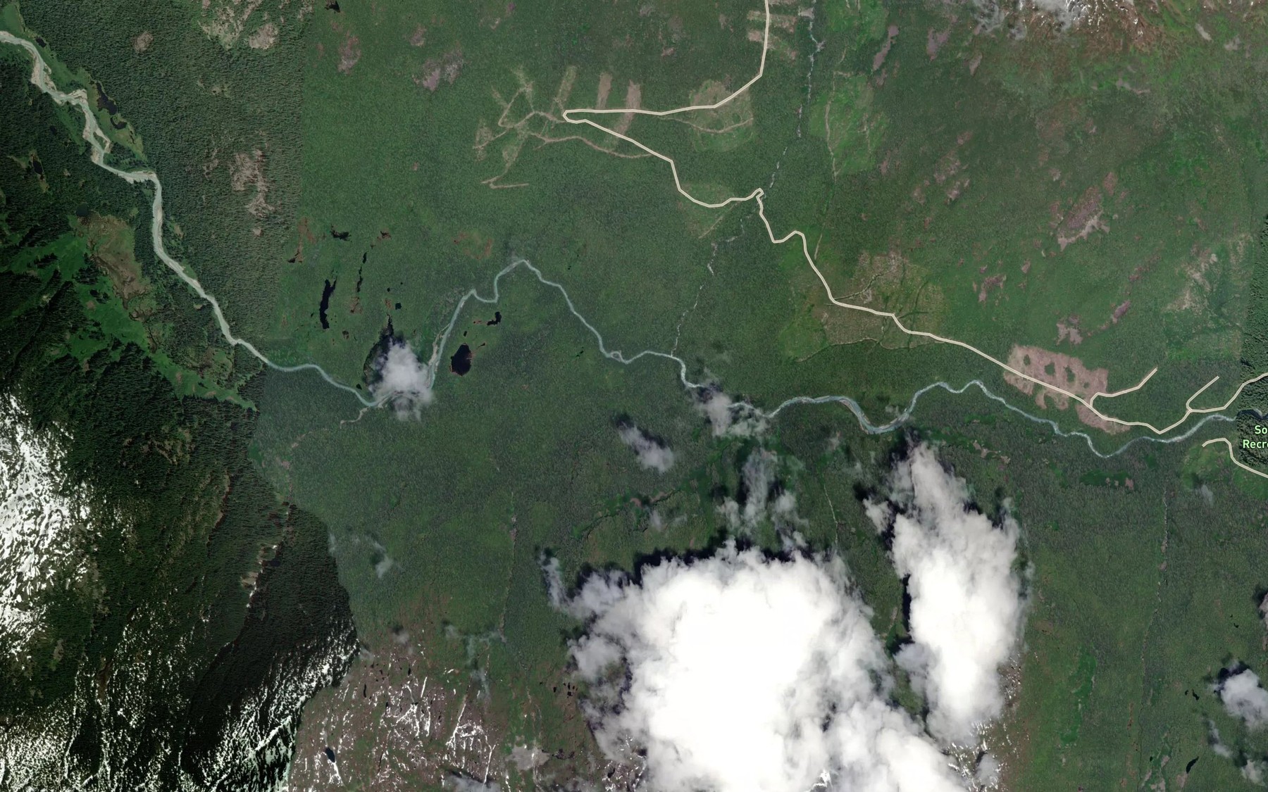Satellite map of the Torrent Creek