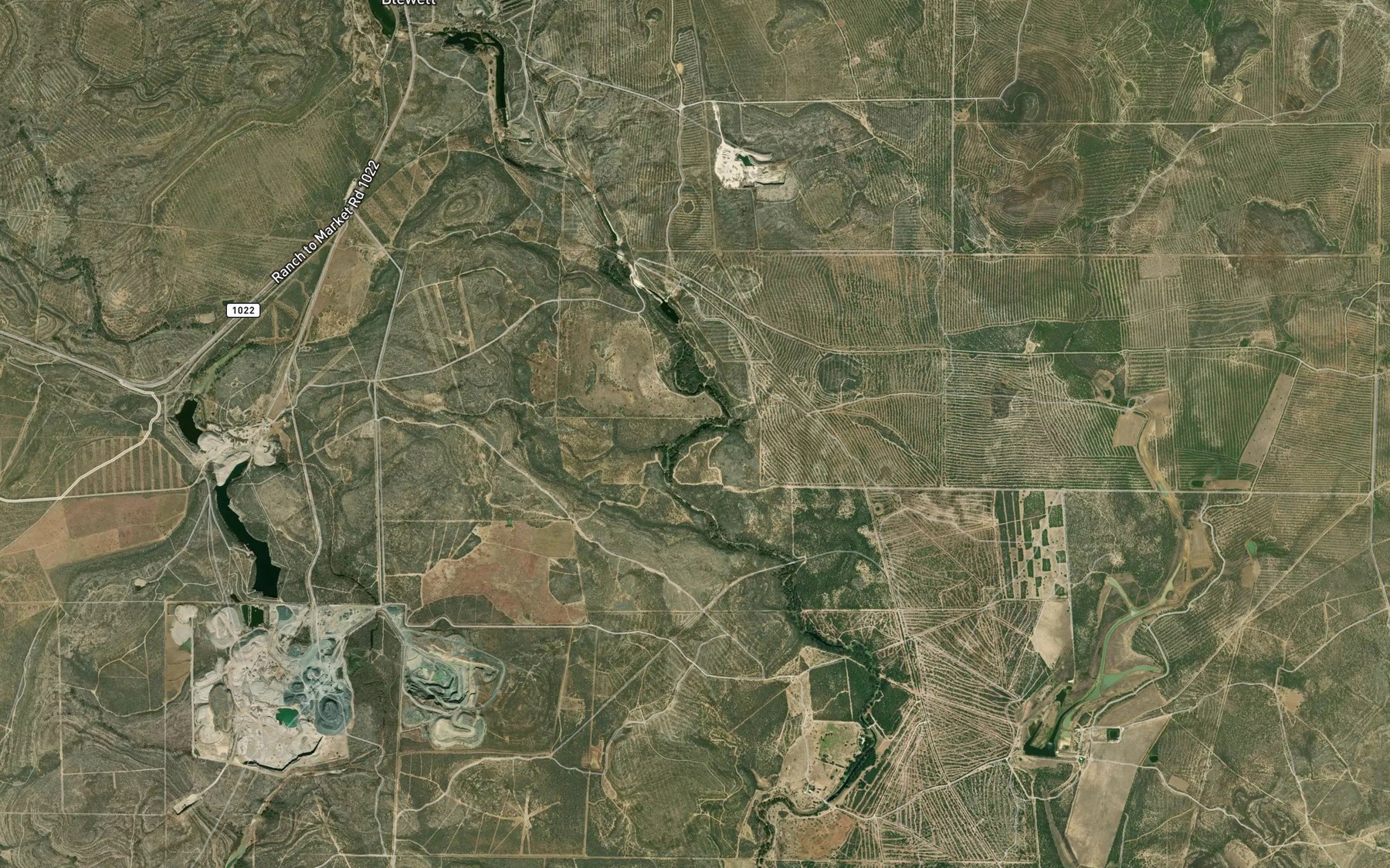 Satellite map of the Dawson Waterhole