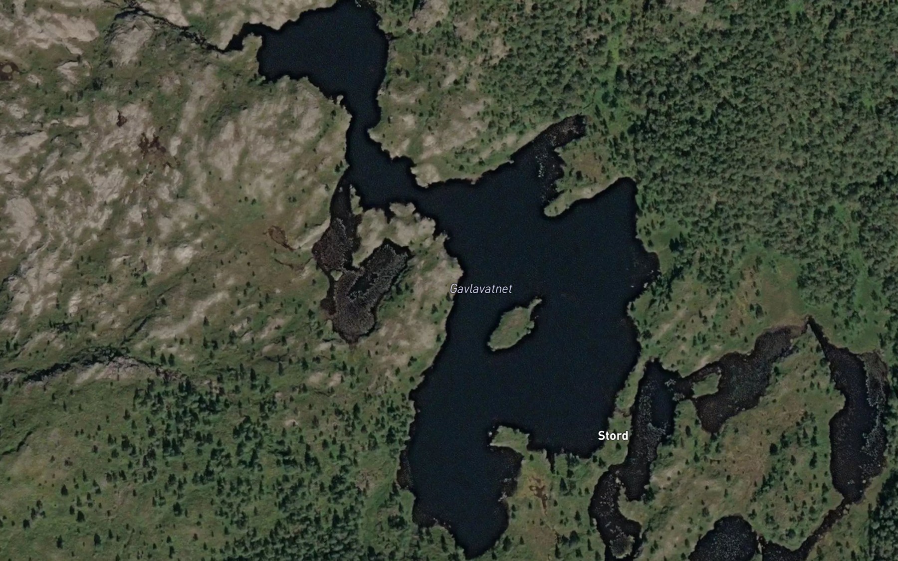 Satellite map of the Gavlavatna