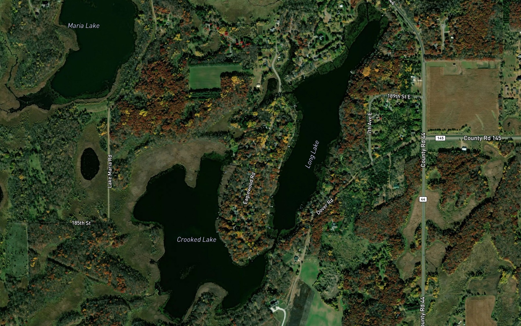 Satellite map of the Long Lake