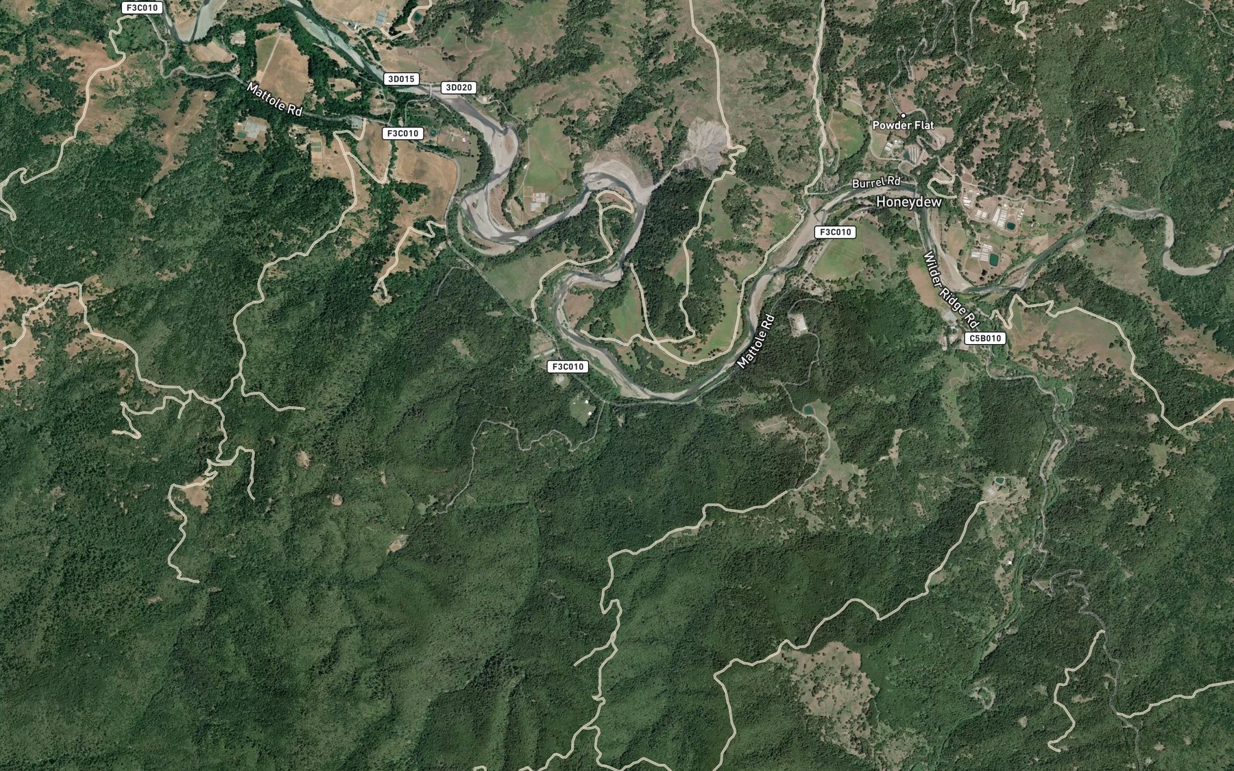 Satellite map of the Woods Creek