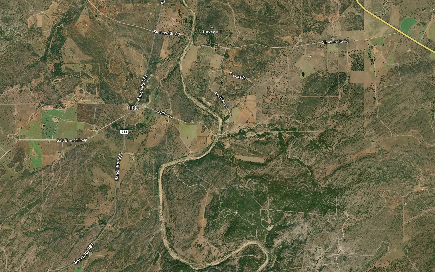 Satellite map of the Weideman Creek