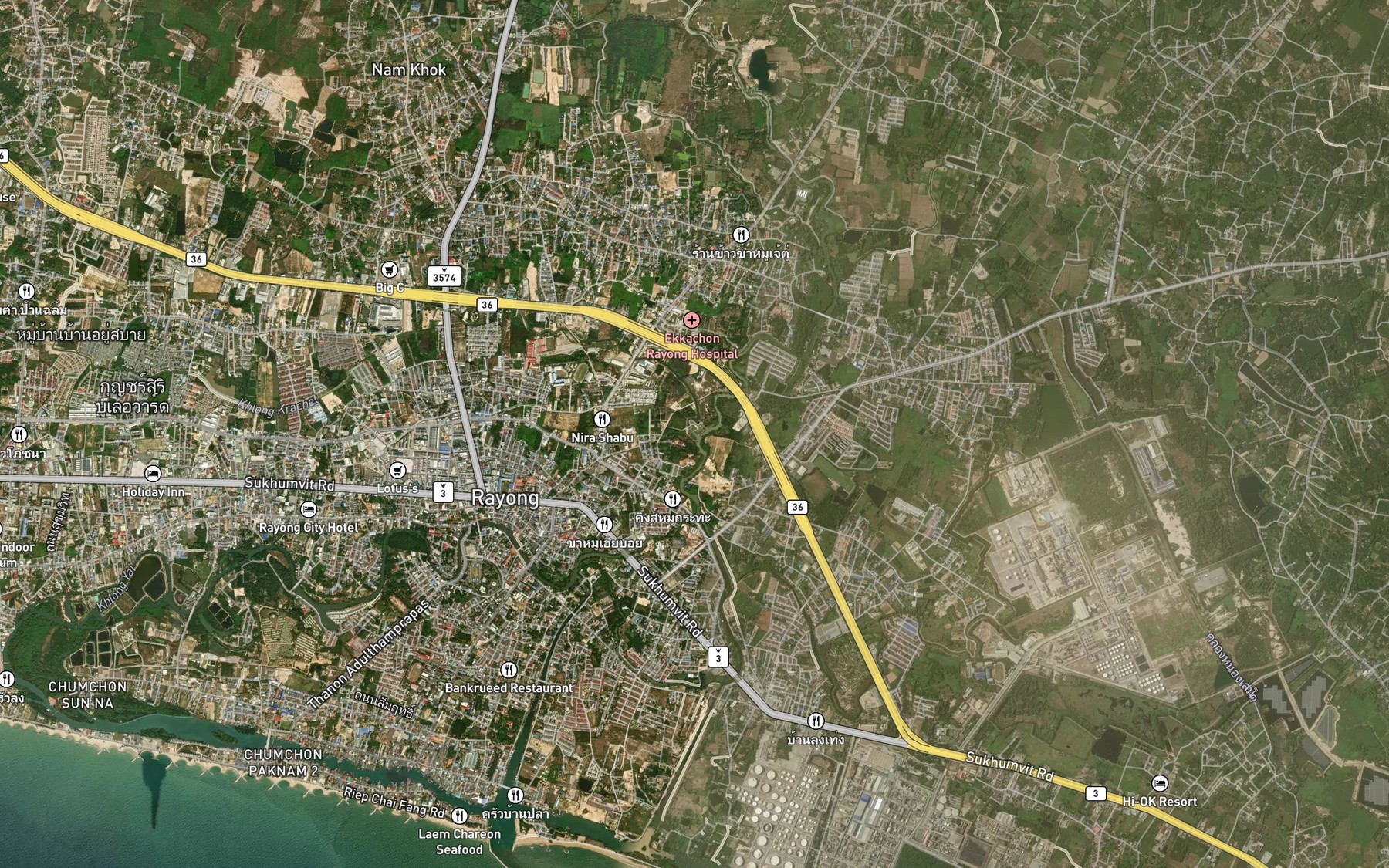 Satellite map of the Khlong Thap Ma