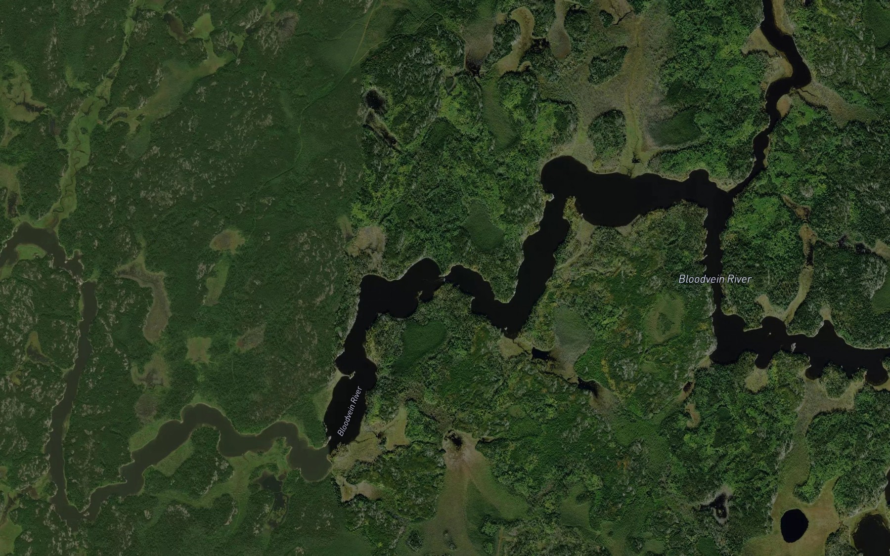 Satellite map of the Kachekwaywaygewong Rapids