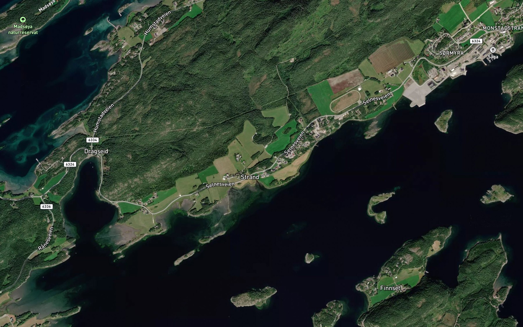 Satellite map of the Strandabekken