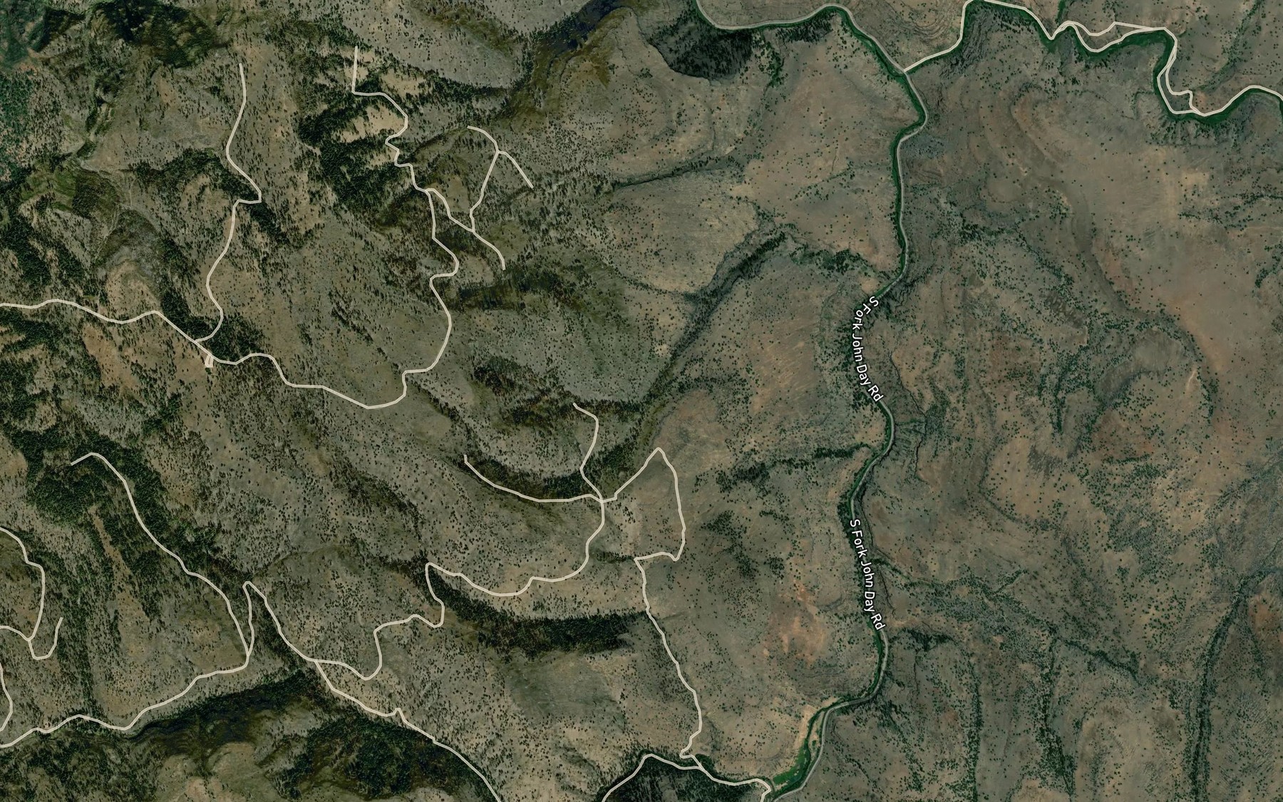 Satellite map of the Twin Stoves Creek