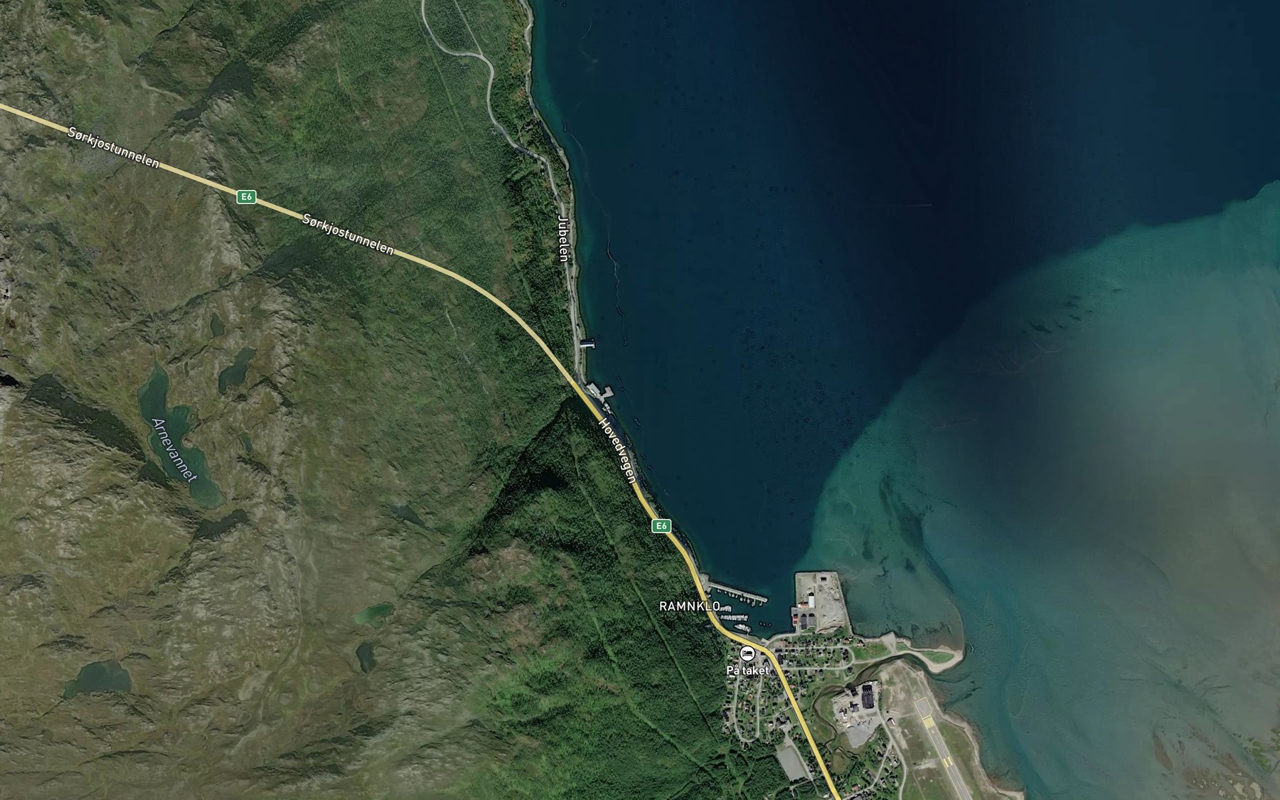Satellite map of the Sorkjosen