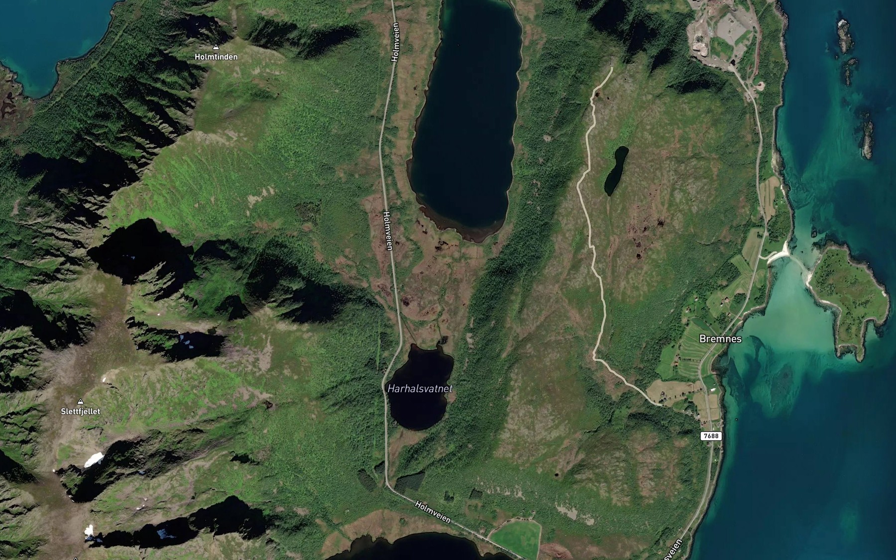 Satellite map of the Harhalselva