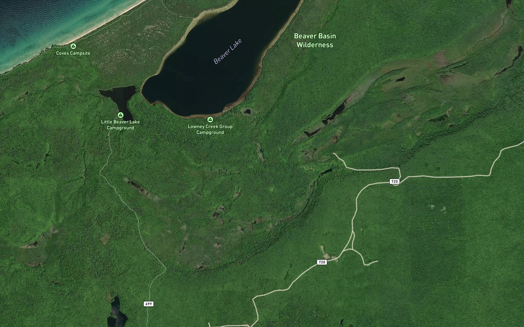 Satellite map of the West Branch Lowney Creek
