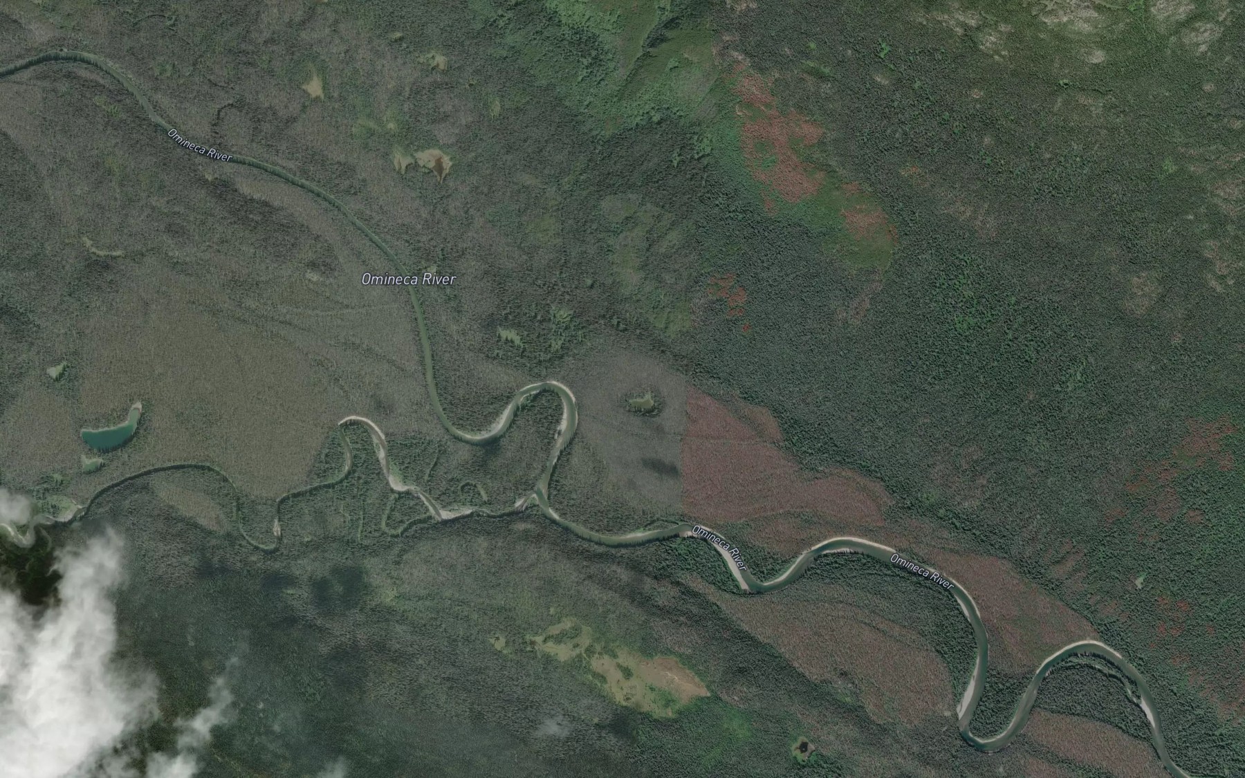 Satellite map of the Ominicetla Creek