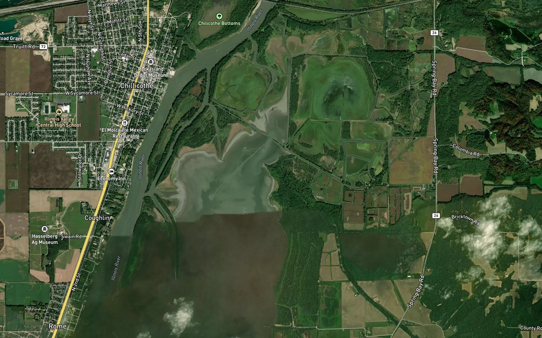 Satellite map of the Richland Creek