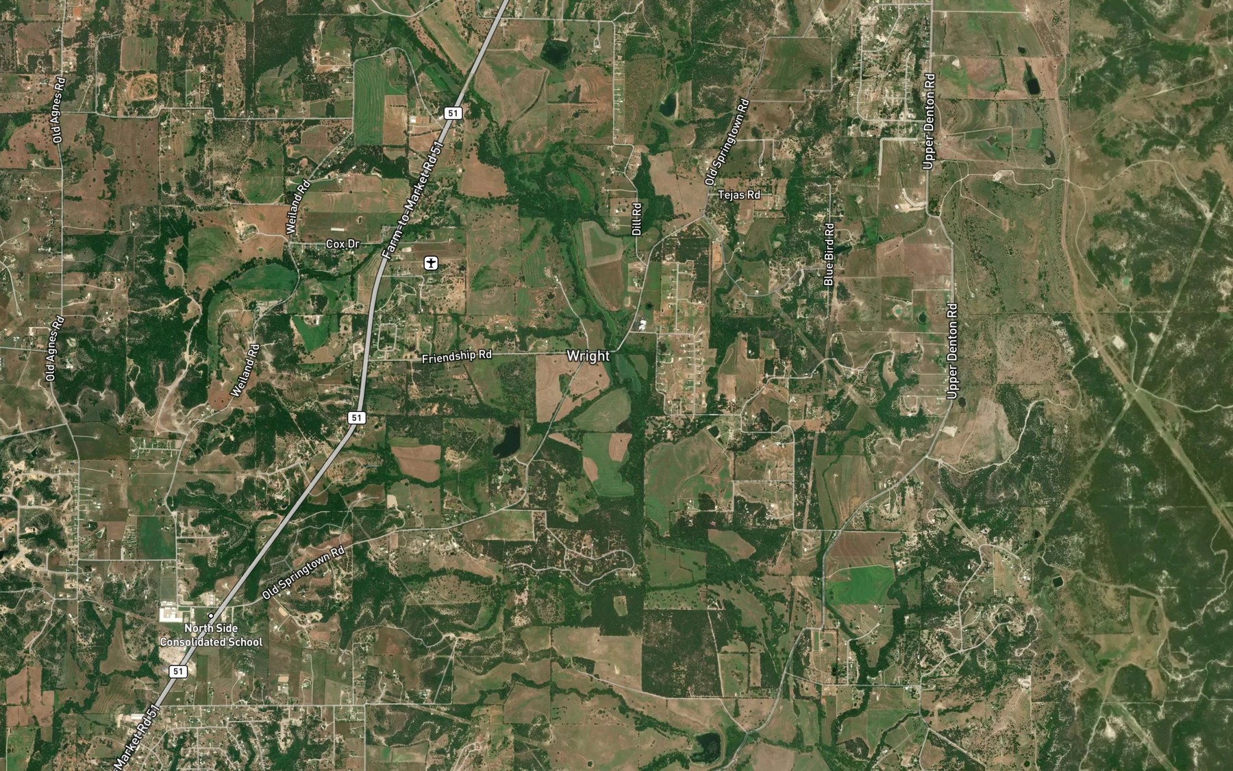 Satellite map of the Rankin Branch